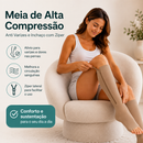 Meia de Alta Compressão Anti Varizes e Inchaço com Ziper