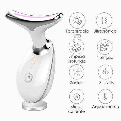 Massageador Facial com Fototerapia Anti-Rugas