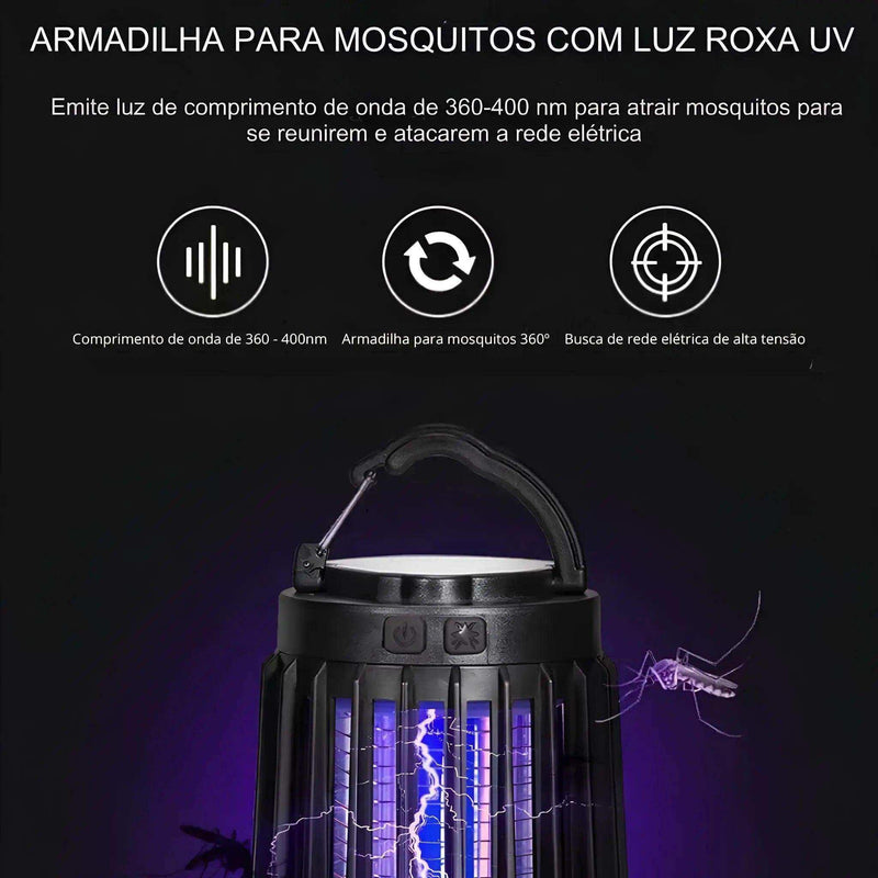 Mata Insetos Elétrico - Lâmpada Com Carregamento Solar Bright Trap