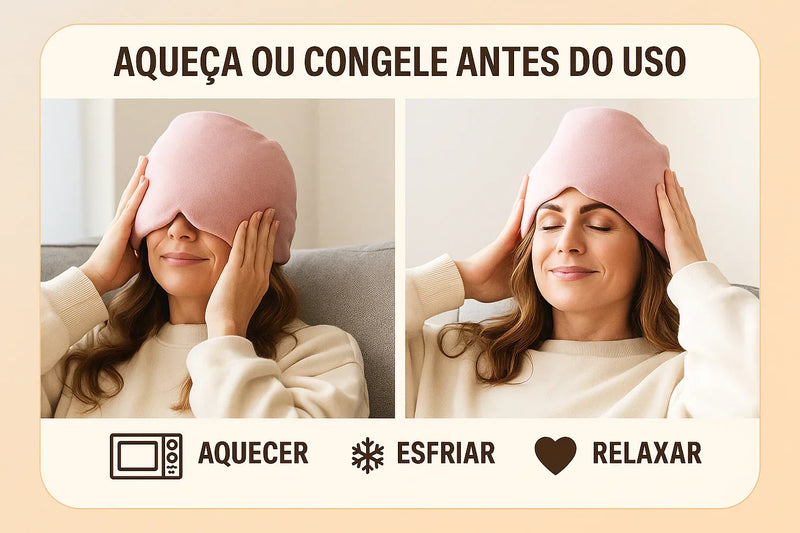 Touca Térmica para Alívio de Dores de Cabeça e Enxaqueca