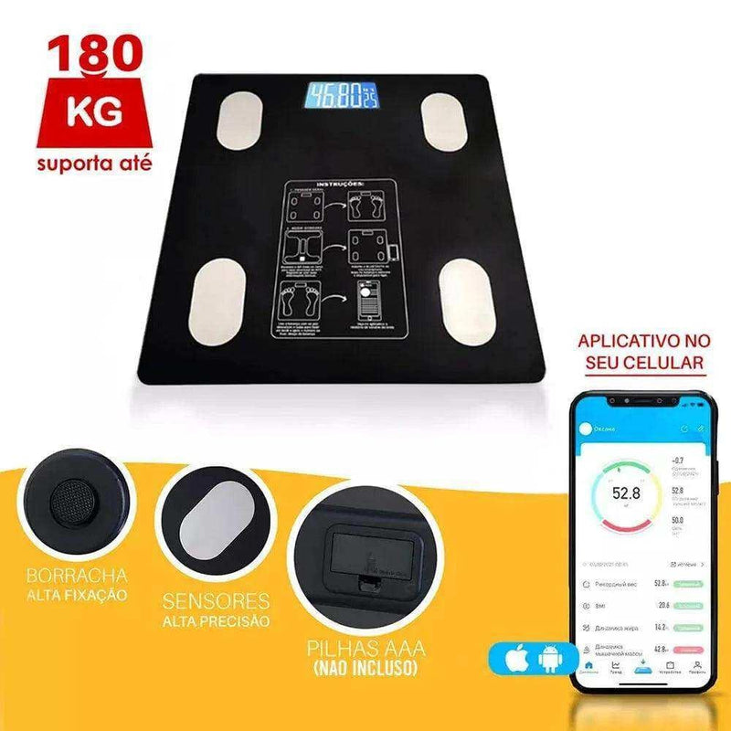 Balança Digital Corporal Bioimpedância Com Bluetooth e Aplicativo