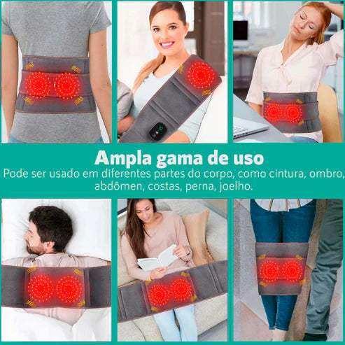 Massageador Lombar Recarregável - Compressa Quente